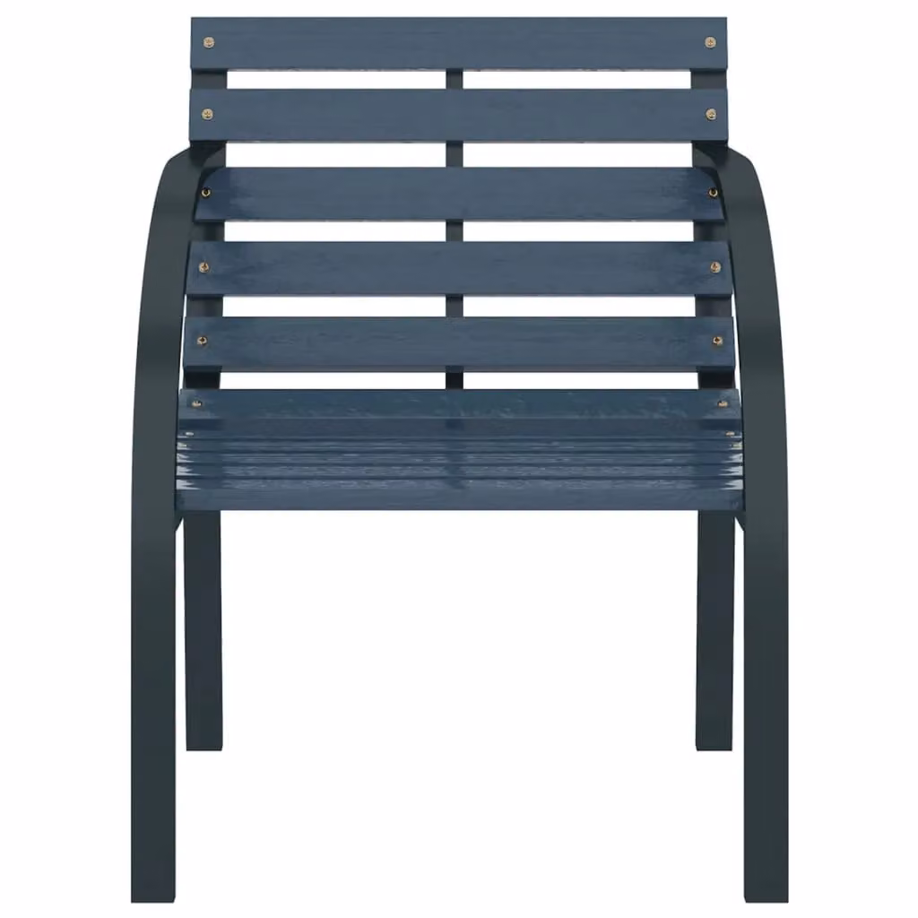 Berkfield Home Set of 2 Grey Wood and Powder Coated Steel Garden Chairs with Armrests – 4