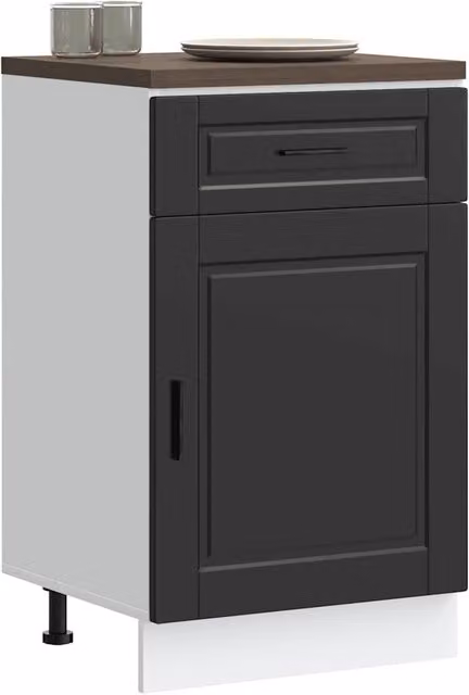 Berkfield Home Porto Black Matt MDF Kitchen Base Cabinet – 1