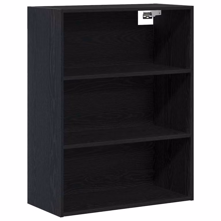 Berkfield Home Black Oak Wall Mounted Highboard W/D/H: 69.5 x 34 x 180 cm