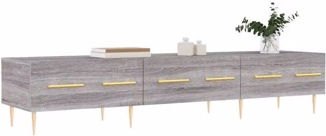 Berkfield Home Grey Sonoma TV Cabinet in Engineered Wood W/D/H: 150 x 36 x 30 cm