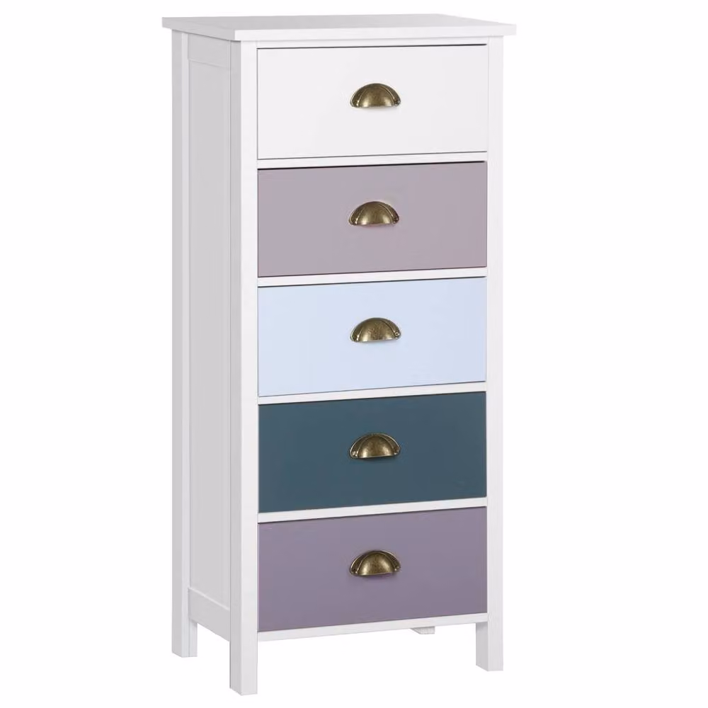 Wyld Haus Sanido Slim 5 Drawer Chest in Blue Multicolour – 2