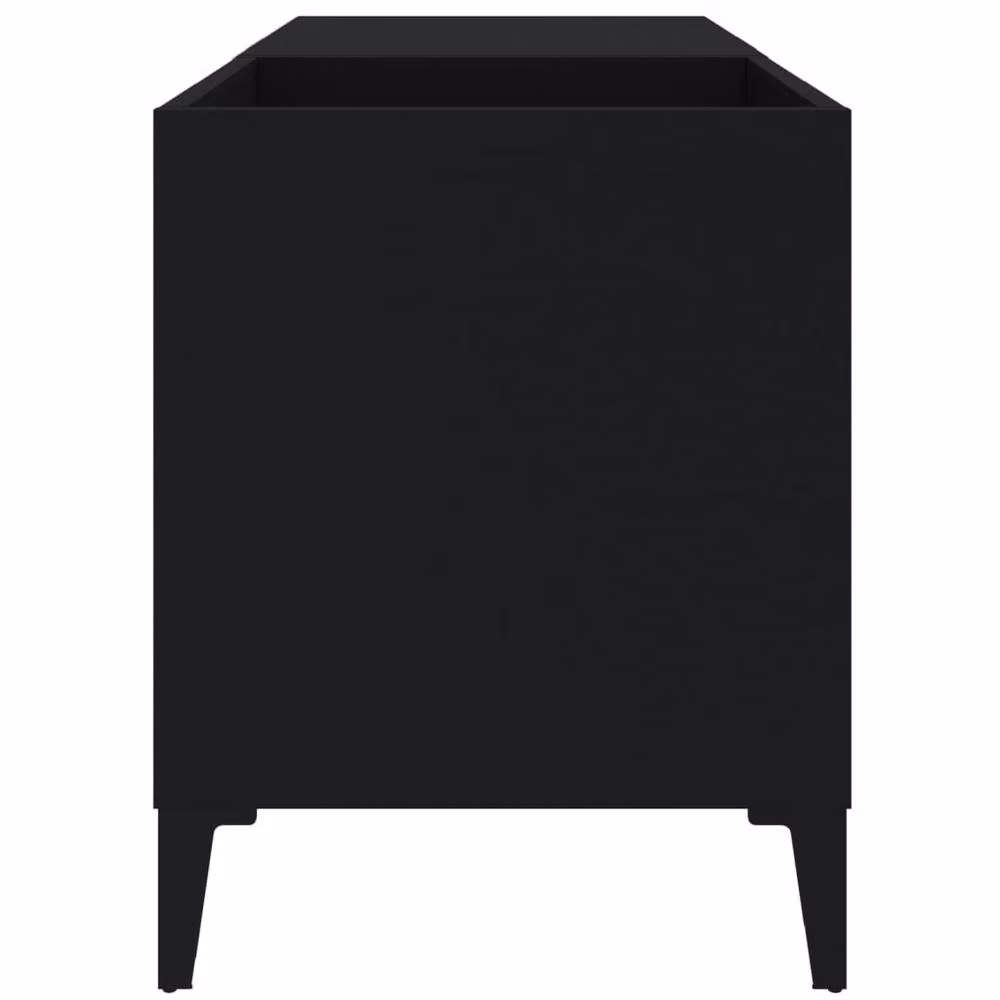 Berkfield Home Record Cabinet in Black, W/D/H: 84.5 x 38 x 48 cm – 4
