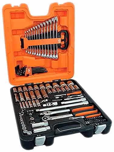 Bahco S103 103-Piece Metric Socket and Spanner Set in Orange – 1