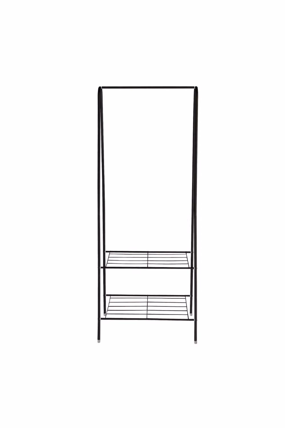 Livingandhome Matt Black Metal Freestanding Clothes Rail with Continuous Linear Rail – 2