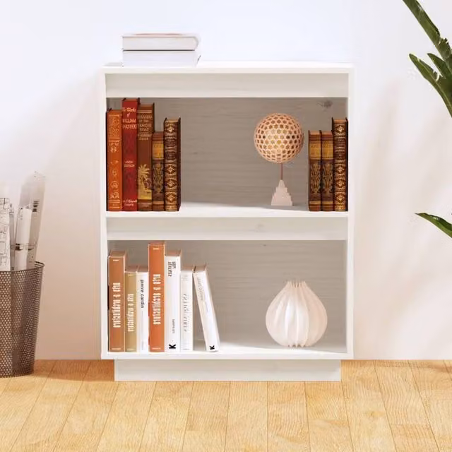 Berkfield Home Beautiful White Solid Wood Pine Console Cabinet W: 60 cm, D: 34 cm, H: 75 cm – 1
