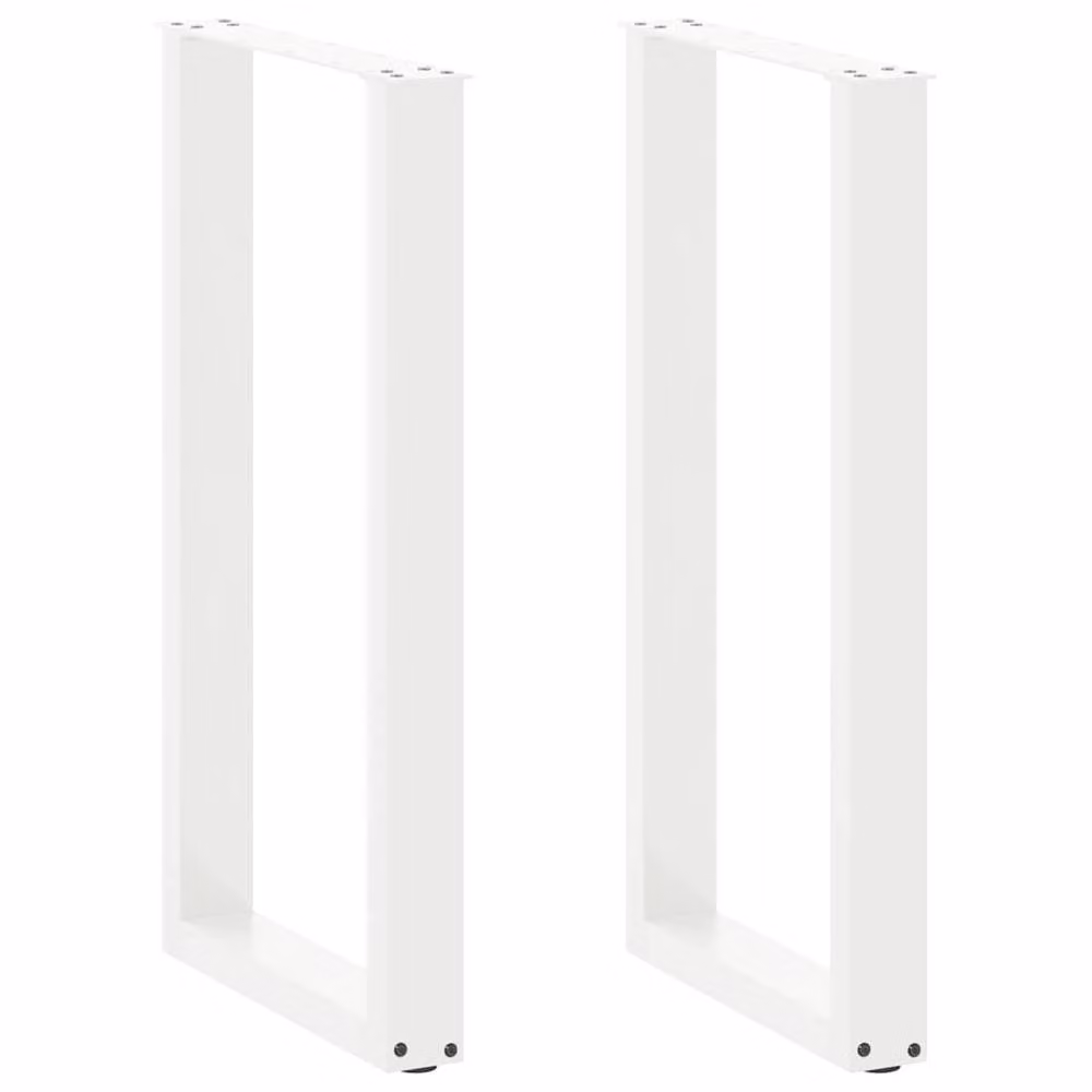 Berkfield Home U-Shaped Coffee Table Legs, 2 Piece Steel Set, White, H: 90-91 cm x W: 40 cm