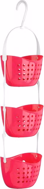 Orsina Dara 3 Tier Hanging Plastic Shower Caddy with Drainage in Pink – 1