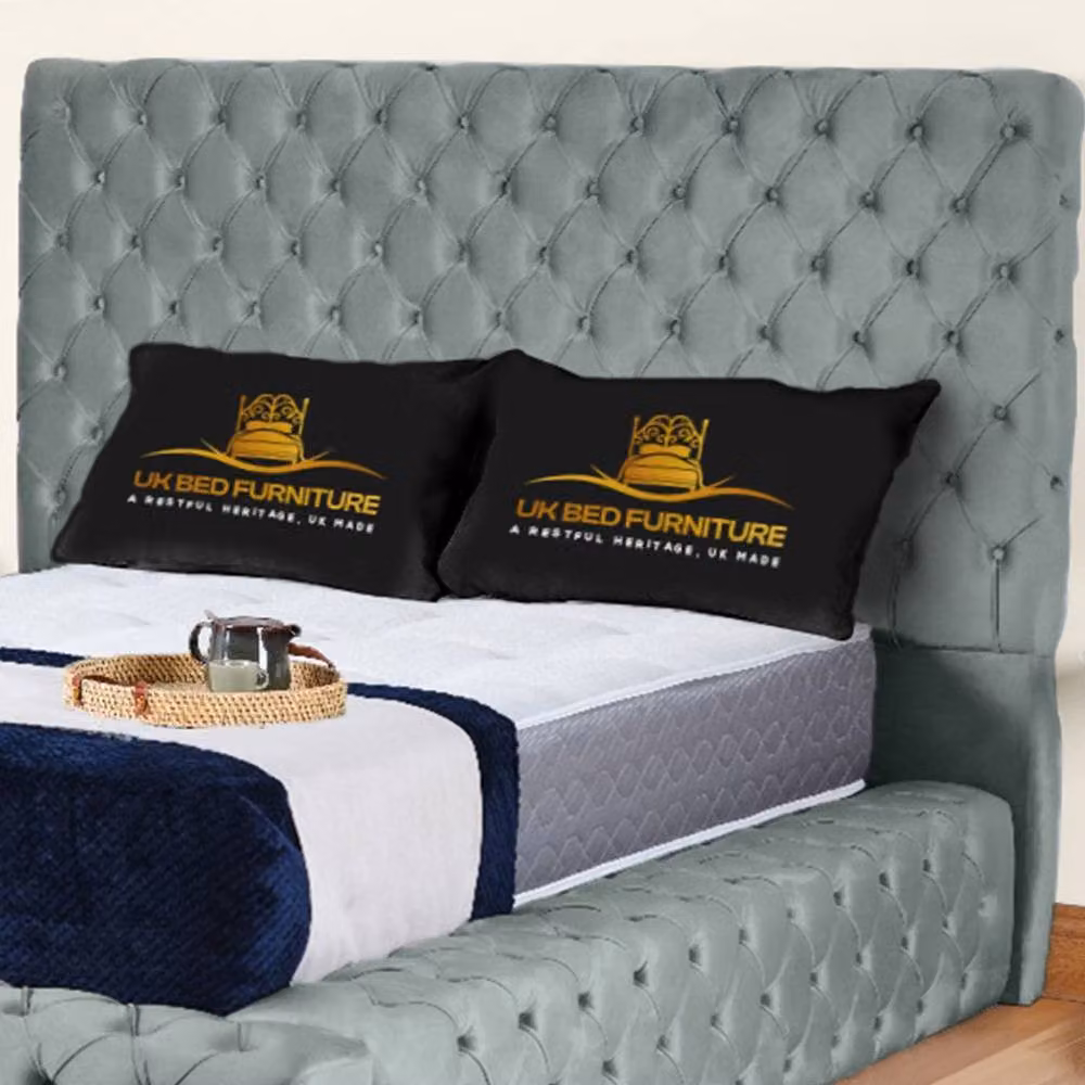 UK Bed Furniture Ambassador Ottoman Gas Lift Upholstered Bed in Grey, Size: 200 x 200 cm – 2