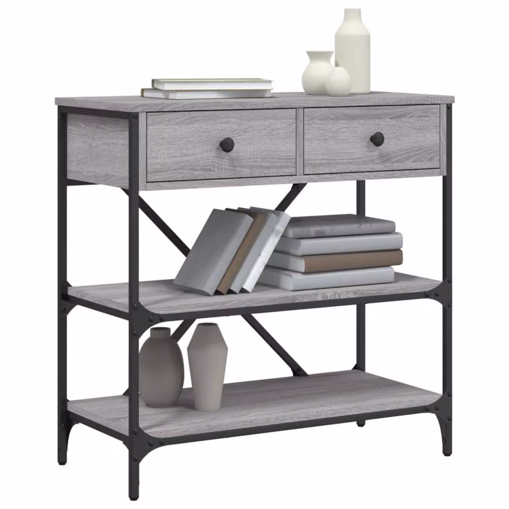 Berkfield Home Industrial Console Table in Grey, W/D/H: 75 x 34.5 x 75 cm – 3