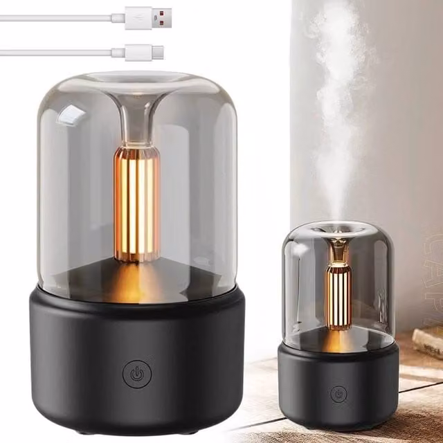 FLAVORA Quiet Aroma Diffuser with Warm Light in Black – 1