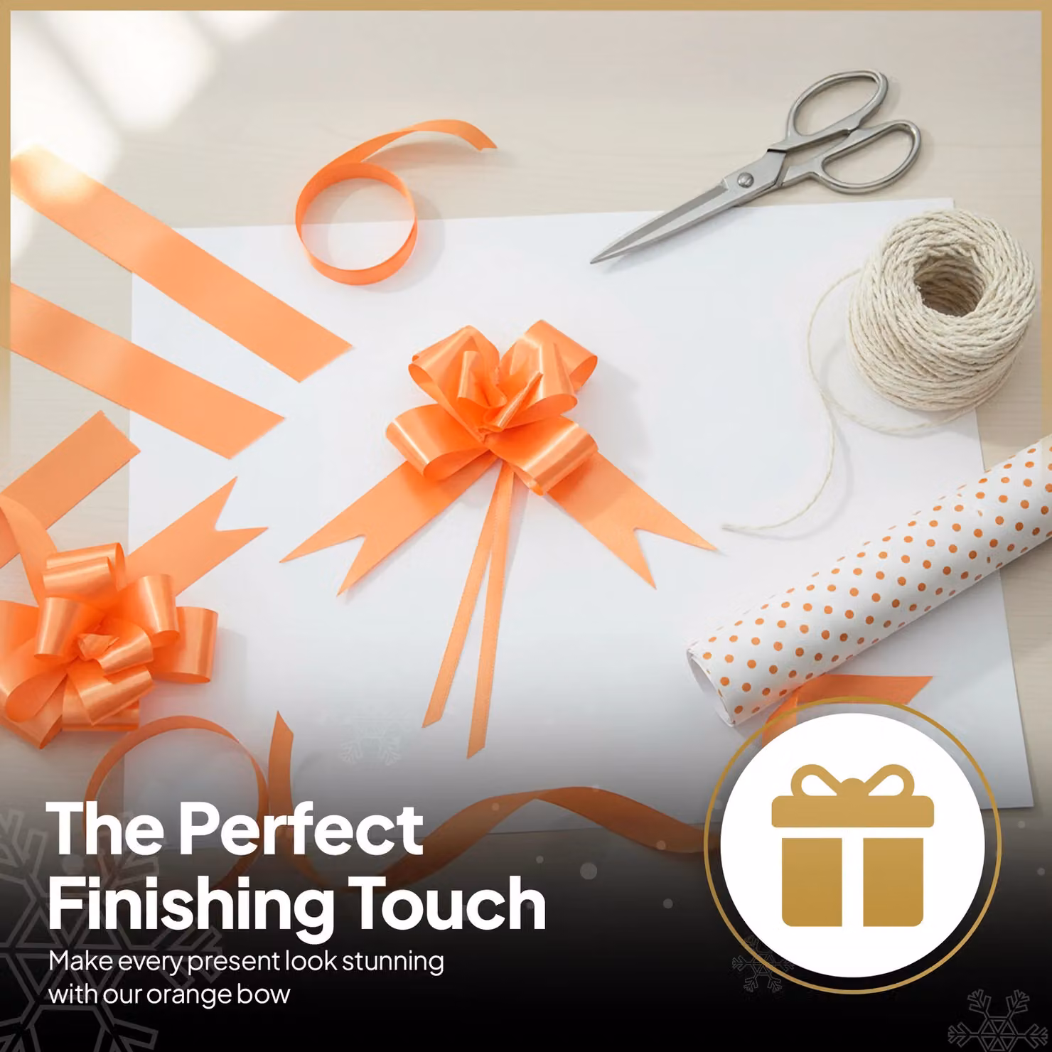 Shatchi 20pcs Orange Plastic Pull Bows for Gift Wrap and Hampers, Diameter: 3 cm – 2