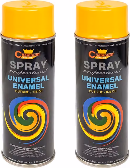 Sola Signal Yellow (RAL 1003) Universal High Gloss Enamel Spray Paint, 2 x 400 mL