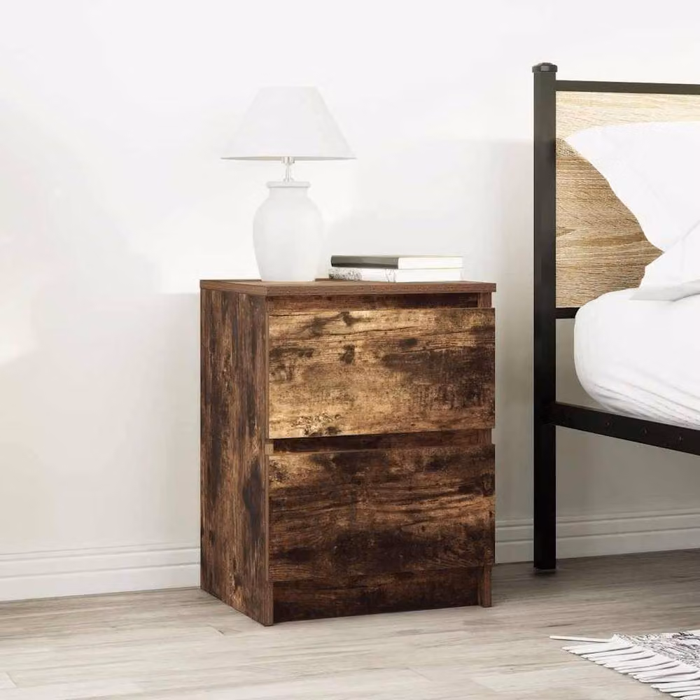 Berkfield Home Smoked Oak TV Cabinet in Brown, W/D/H: 40 x 35 x 54 cm – 3
