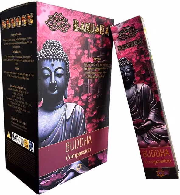 Banjara Buddha Compassion Handmade Incense Sticks in Floral Spiced Scent, Brown