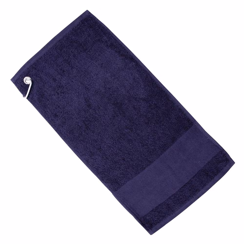 Towel City Navy Blue Cotton Terry Hand Towel with Hanging Loop – 2
