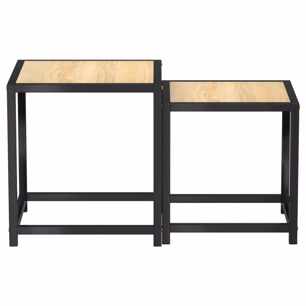 Berkfield Home Set of 2 Nested Tea Tables in Sonoma Oak and Brown MDF – 3