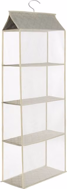 Garden Sanctuary Hanging Handbag and Purse Storage Organizer in Beige