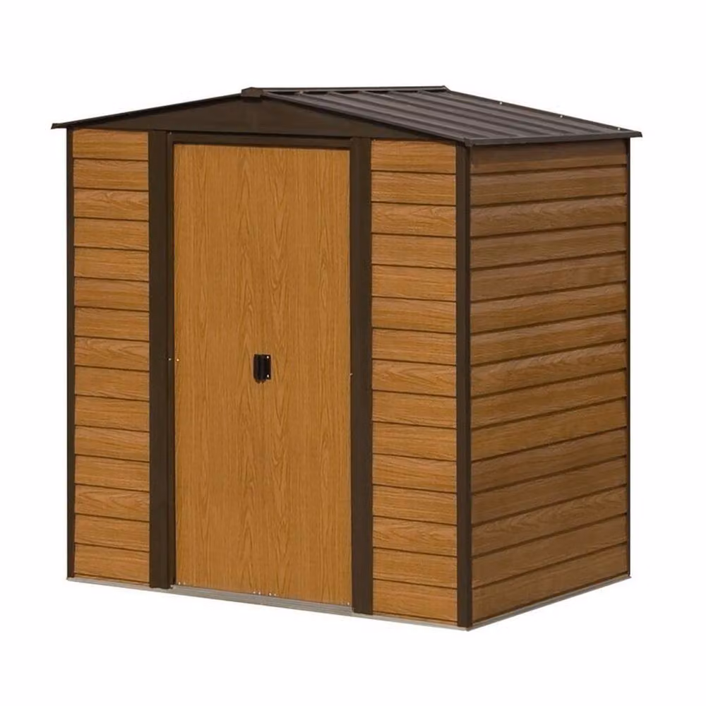 Rowlinsons Woodvale Metal Apex Shed with Floor in Brown W/D/H: 183 x 151 x 194 cm – 2