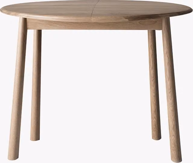 Perch & Parrow Rebecca Round Extendable Oak Dining Table in Brown and Beige