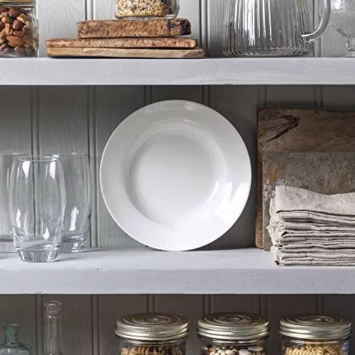 WM Bartleet & Sons Traditional Porcelain Individual Soup, Cereal, Rice, Noodle or Salad Bowl with Rim, White, Diameter: 22 cm – 3