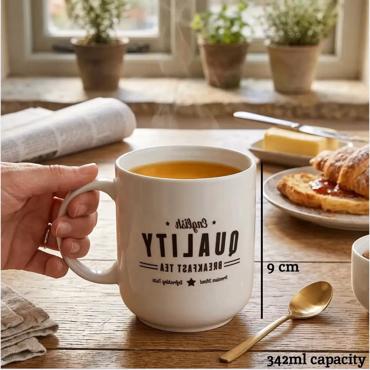 Orsina White Bone China Tea Mug – 2