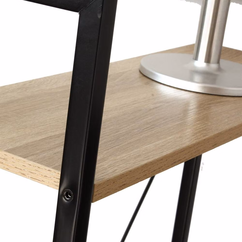 CALICOSY Industrial Style Computer Desk with 4 Shelves, Brown, W: 120 cm, D: 60 cm, H: 75.08 cm – 5
