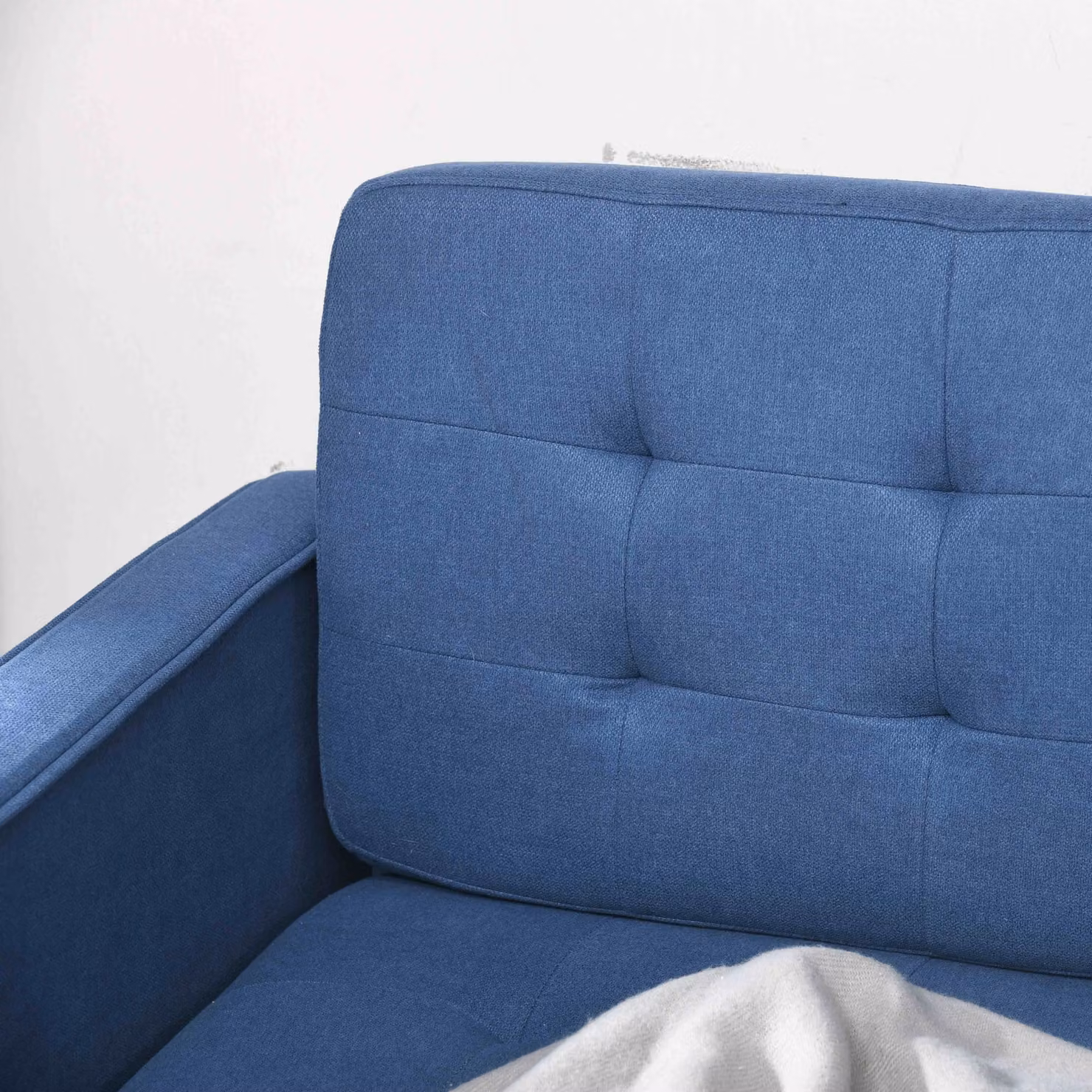 HOMCOM Modern 2 Seater Loveseat Sofa with Hidden Storage in Blue – 7