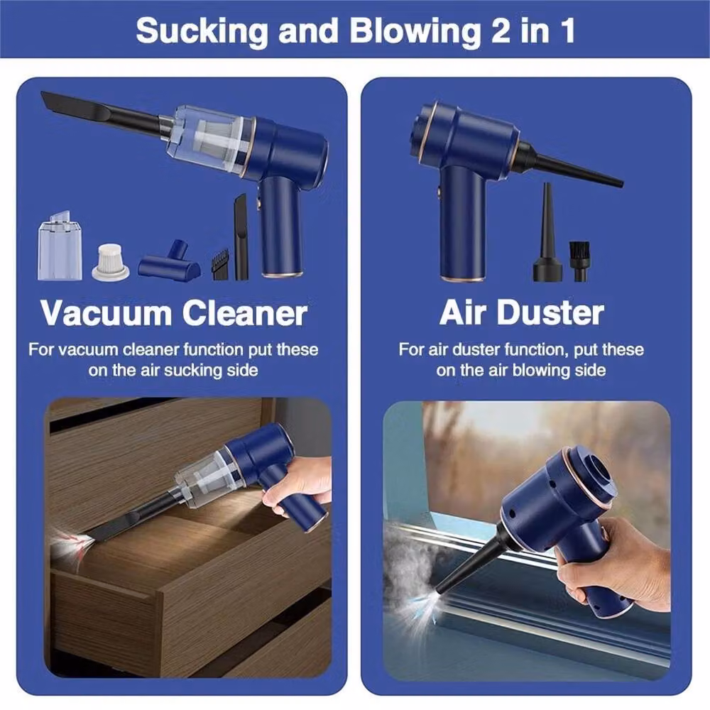 Nordara Cordless Wet and Dry Car Vacuum Cleaner in Blue with Strong Suction and LED Headlight – 3
