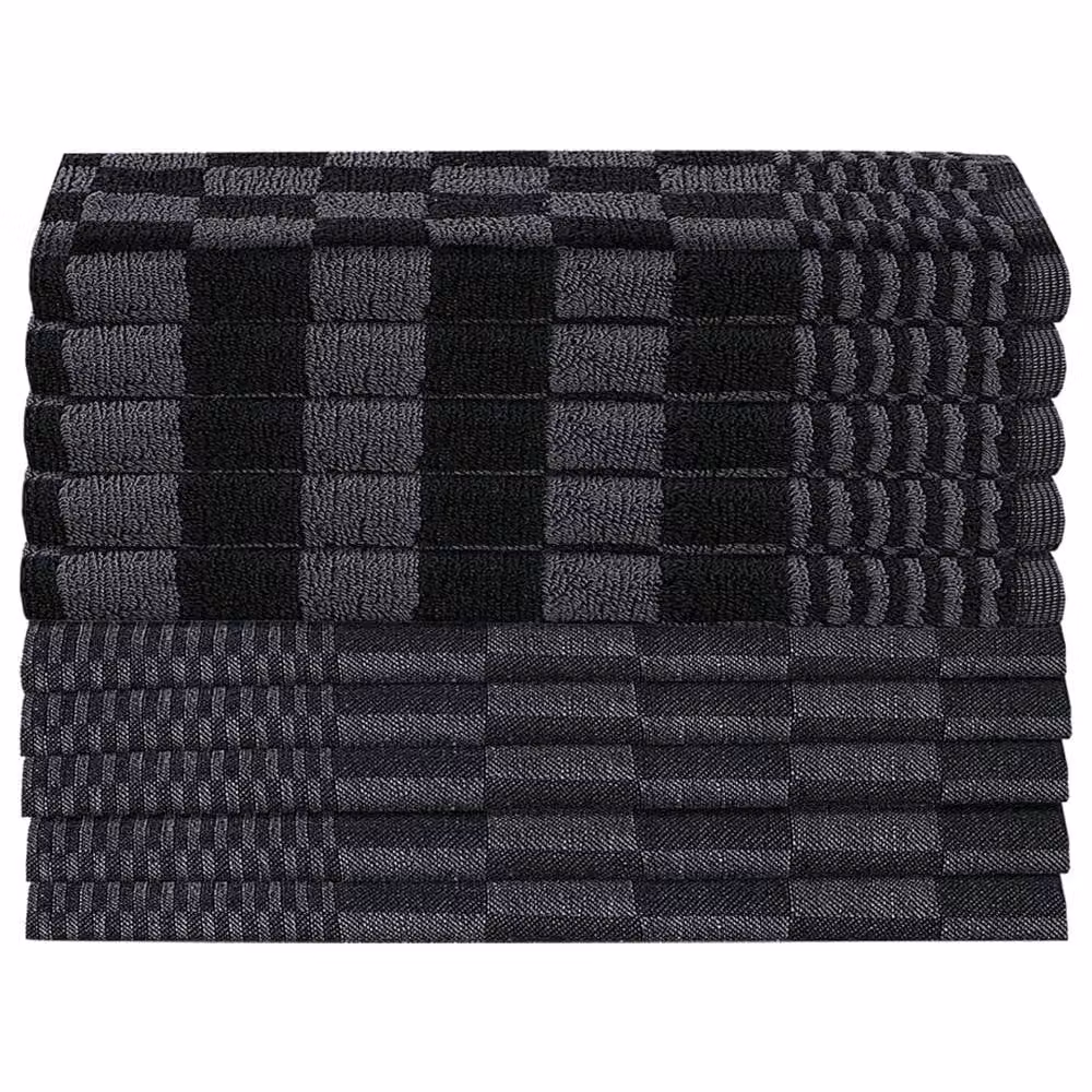 Berkfield Home 20 Piece Soft Cotton Towel Set in Black, Grey and Multicolour – 3