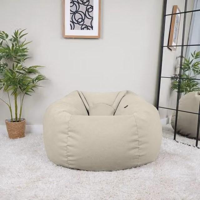 rucomfy Veneto Classic Bean Bag for Adults in Beige – 1