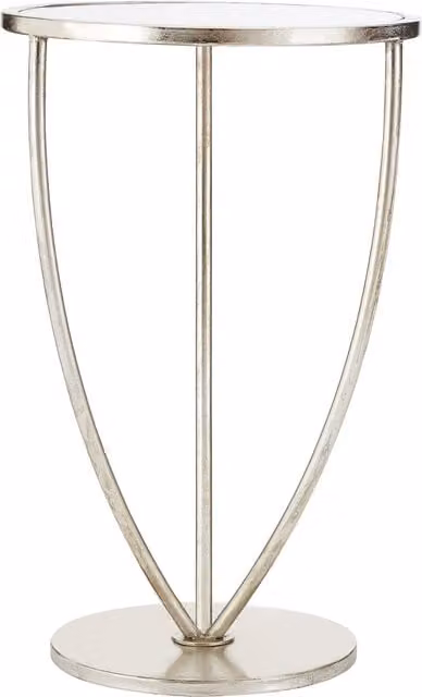 Interiors by Premier Orsina Industrial Design Round Side Table with Silver Metal and Glass Finish, W/D/H: 38 x 38 x 60 cm