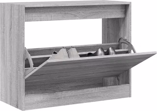 Berkfield Home Grey Sonoma Shoe Cabinet with Tilting Compartments, W/D/H: 80 x 34 x 63 cm