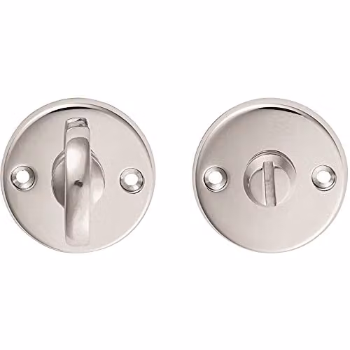 Loops Slim Bathroom Thumbturn Lock and Release Handle in Polished Chrome, 45mm Diameter