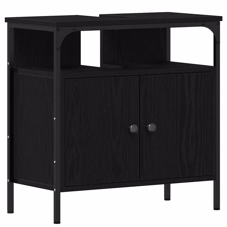 Berkfield Home Black Oak Bathroom Sink Cabinet, W/D/H: 60 x 30 x 60 cm