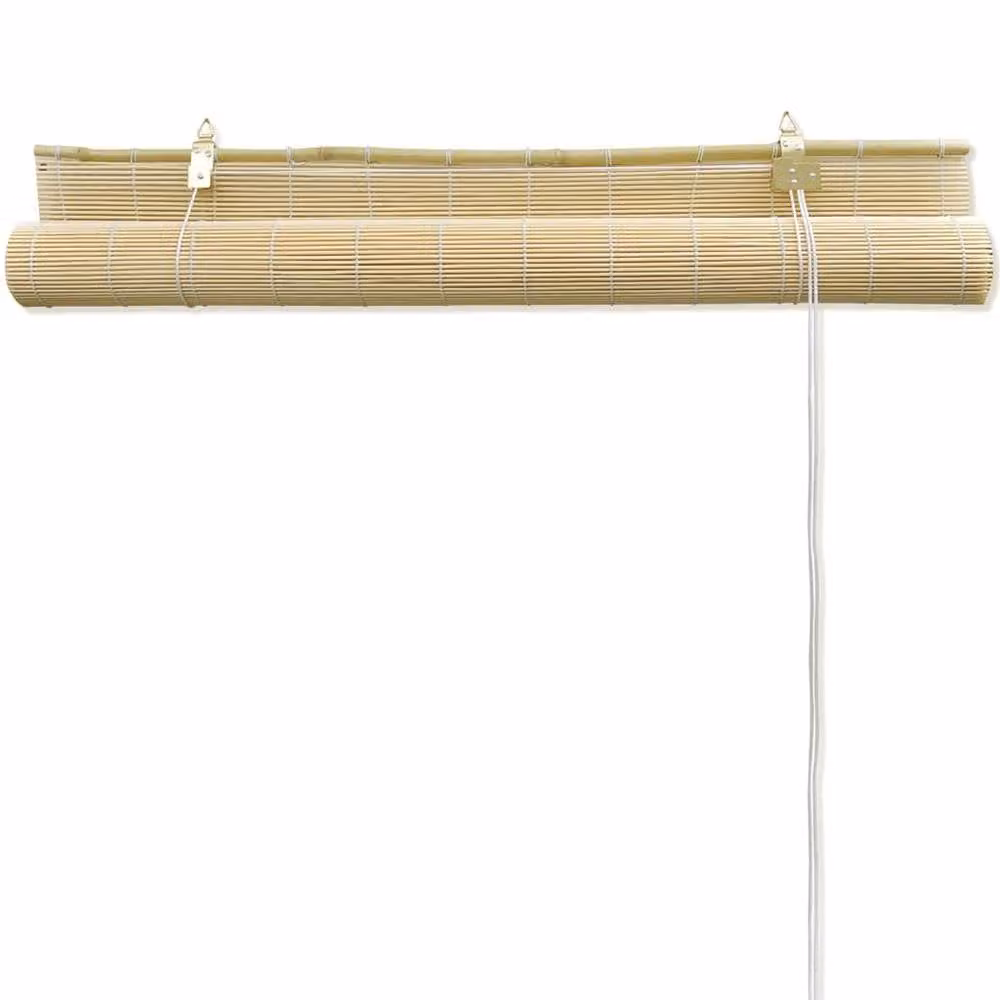 Berkfield Home Natural Bamboo Roller Blinds, Beige, W: 120 cm, H: 160 cm – 2