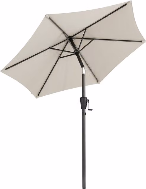 Outsunny Light Grey Outdoor Garden Table Parasol with UPF 50+ Polyester Canopy