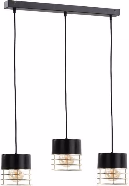 Netlighting Royal Bar Pendant Ceiling Light in Black, 60cm, 3x E27
