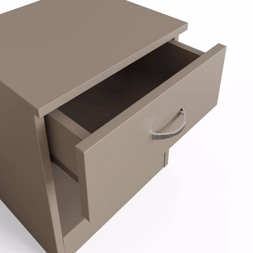 Havendro Modern 1 Drawer Nightstand with Open Shelf in Matt Beige – 3