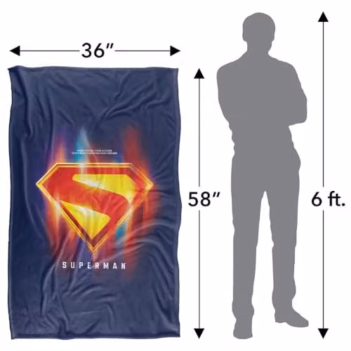 Warner Bros. Superman 2025 Glowing Shield Choices Super Soft Fleece Throw Blanket, Multicolour, W: 91 cm, D: 147 cm – 4
