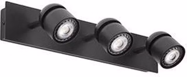 Faro Coco Triple Spotlight Wall Lamp in Black with 3x GU10 Adjustable LED Heads