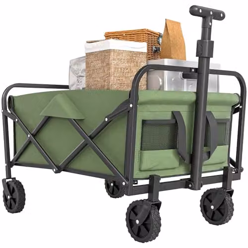 Outsunny 93L Heavy Duty Festival Trolley on Wheels, Green, W/D/H: 86 x 48 x 48 cm