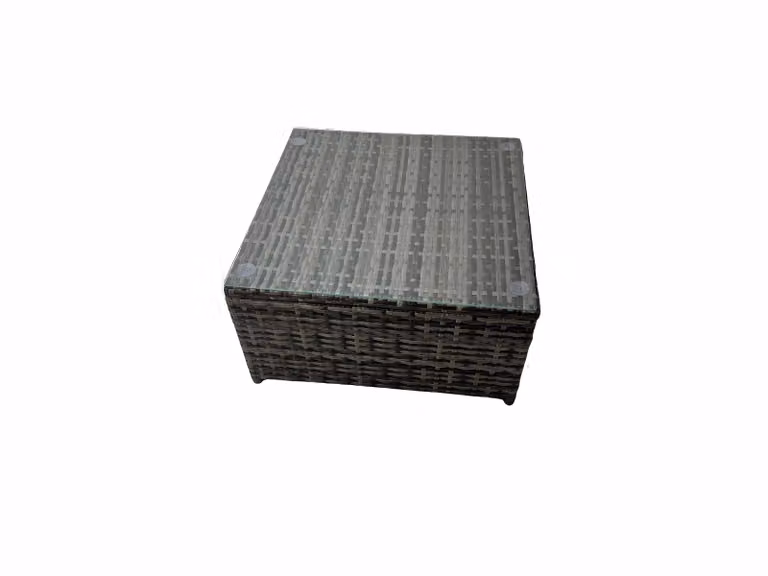 Fimous L-Shape Garden Furniture Set in Dark Grey with Upholstered Cushions, Lounge Armchairs, Corner Element and Coffee Table