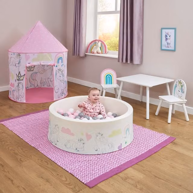 Liberty House Toys Unicorn Play Tent and Ball Pit Bundle in Pink