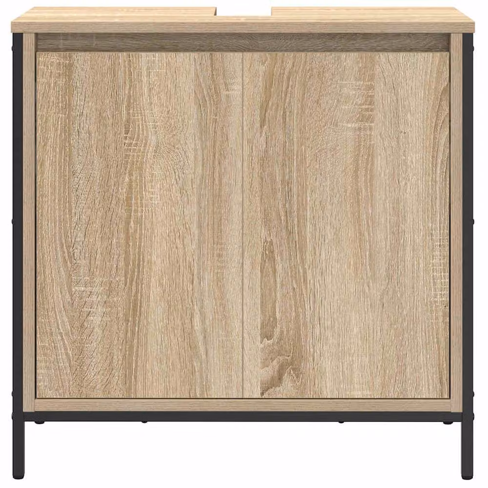 Berkfield Home Sonoma Oak Bathroom Basin Cabinet in Light Tan, W/D/H: 60 x 34.5 x 60 cm – 3