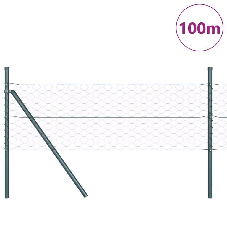 Berkfield Home Grey Steel Hexagon Fence, Powder-Coated, 0.8 x 100 m