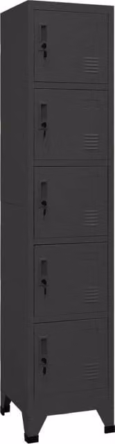 Berkfield Home Anthracite Steel Locker Cabinet with Hinged Doors, W/D/H: 38 x 40 x 180 cm – 1