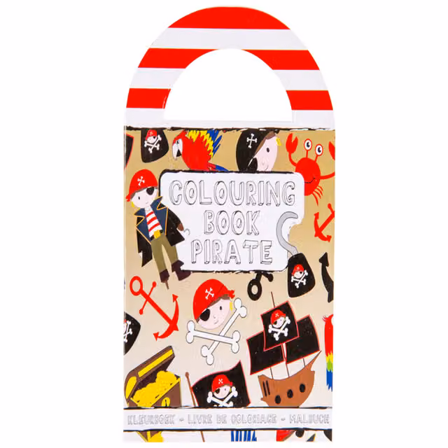 LG-Imports Pack of 12 Pirate Colouring Mini Books with Stickers for Children, White and Multicolour