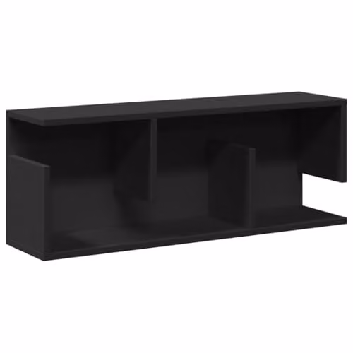 vidaXL Wall Cabinet in Black MDF, W: 80 cm, D: 30 cm, H: 30 cm