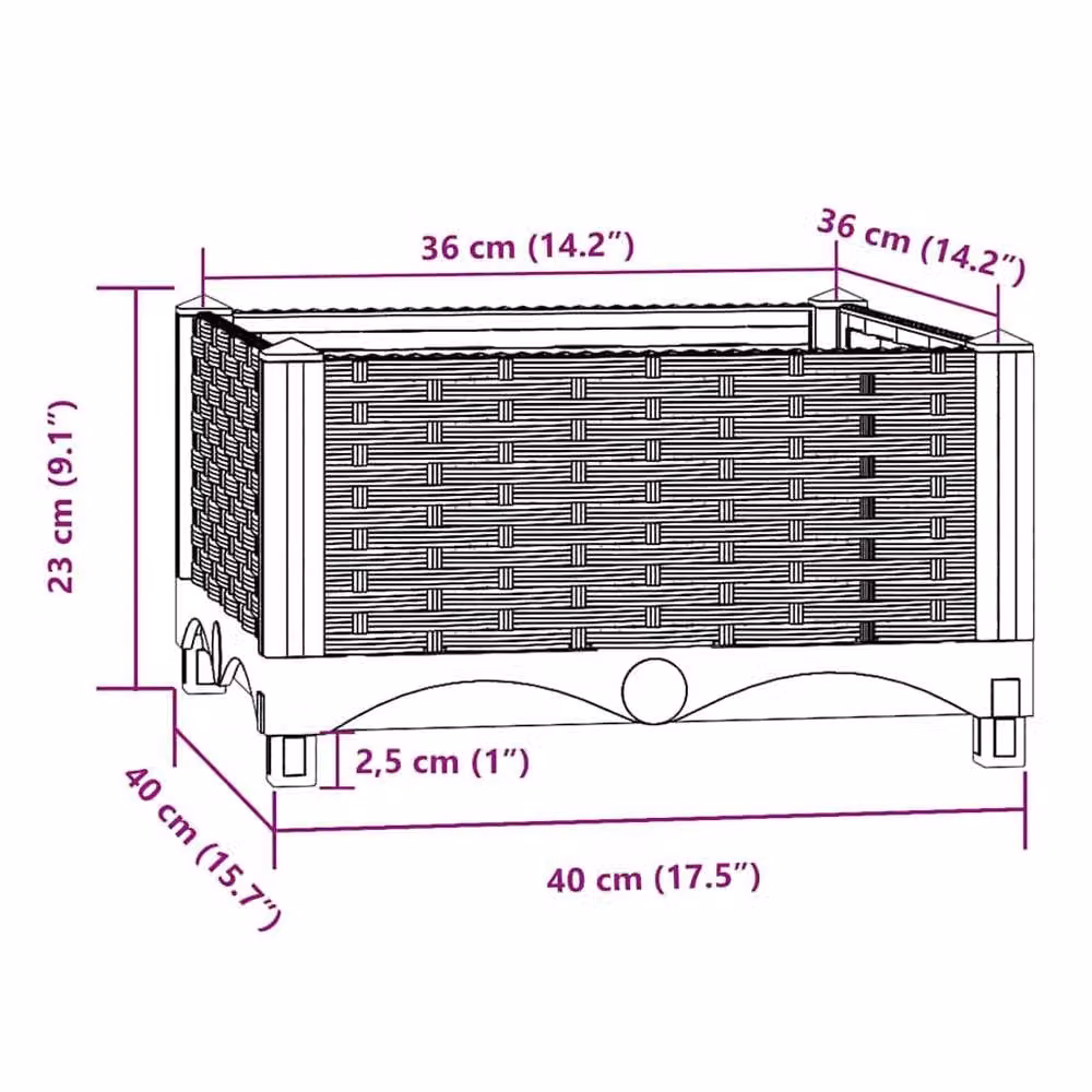 Berkfield Home Black Polypropylene Raised Bed W/D/H: 40 x 40 x 23 cm – 4
