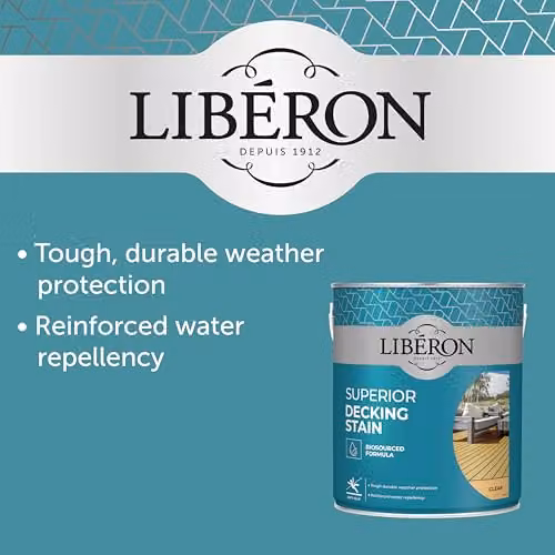 Libéron Superior Decking Stain for Exterior Wood, Teak, Brown, 2.5 l – 2